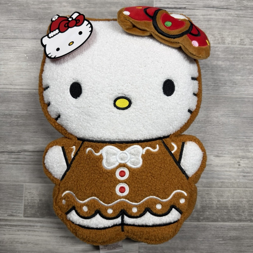 Hello Kitty Gingerbread Pillow Plush Sherpa‎ NWT  15" Tall  - 2025